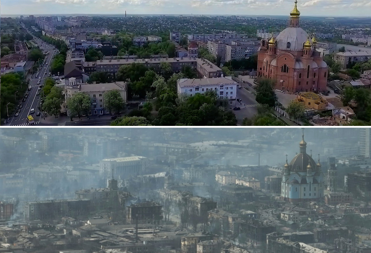 2 months of Russia's devastating war in before and after photos