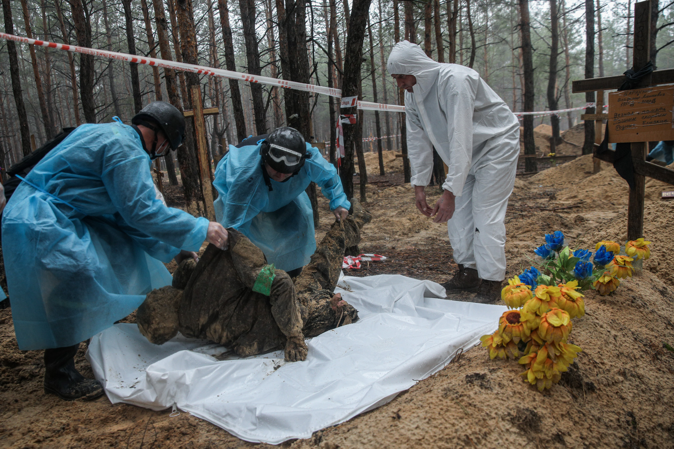 Ukraine war latest: Identification procedures begin at mass burial site in liberated Izium as Russia’s attacks intensify across Ukraine