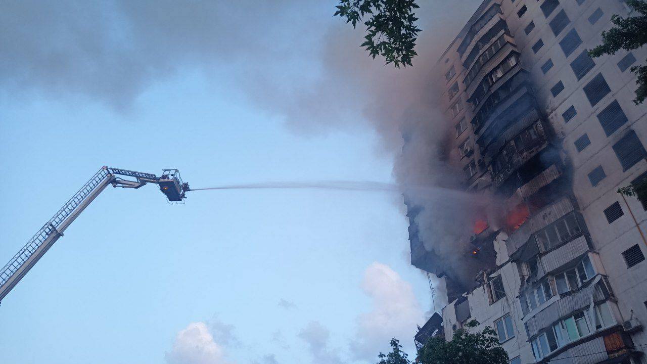 Kyiv residential building damaged in a presumed gas-leak incident on June 22, 2023. (Kyiv City Military Administration)