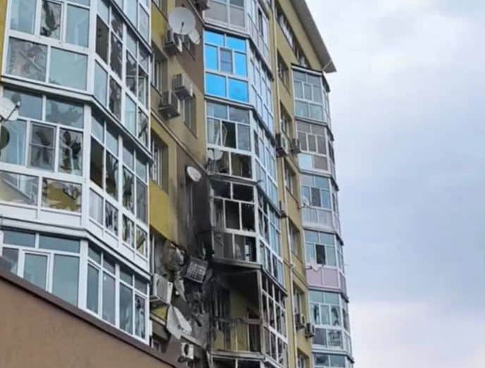 The alleged aftermath of a drone crash in Voronezh, Russia on June 9. (Source: RBK/Telegram)