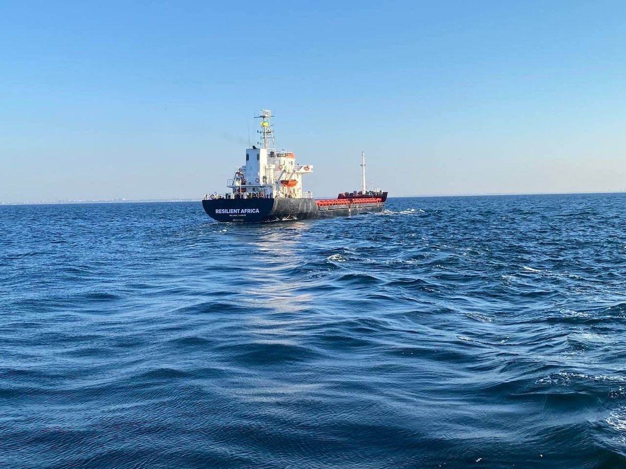 Minister: First ship with Ukrainian grain leaves Black Sea port through temporary corridor