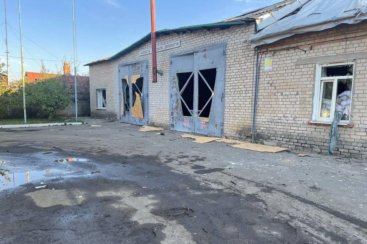 Russian attack damages fire and rescue department in Zaporizhzhia Oblast