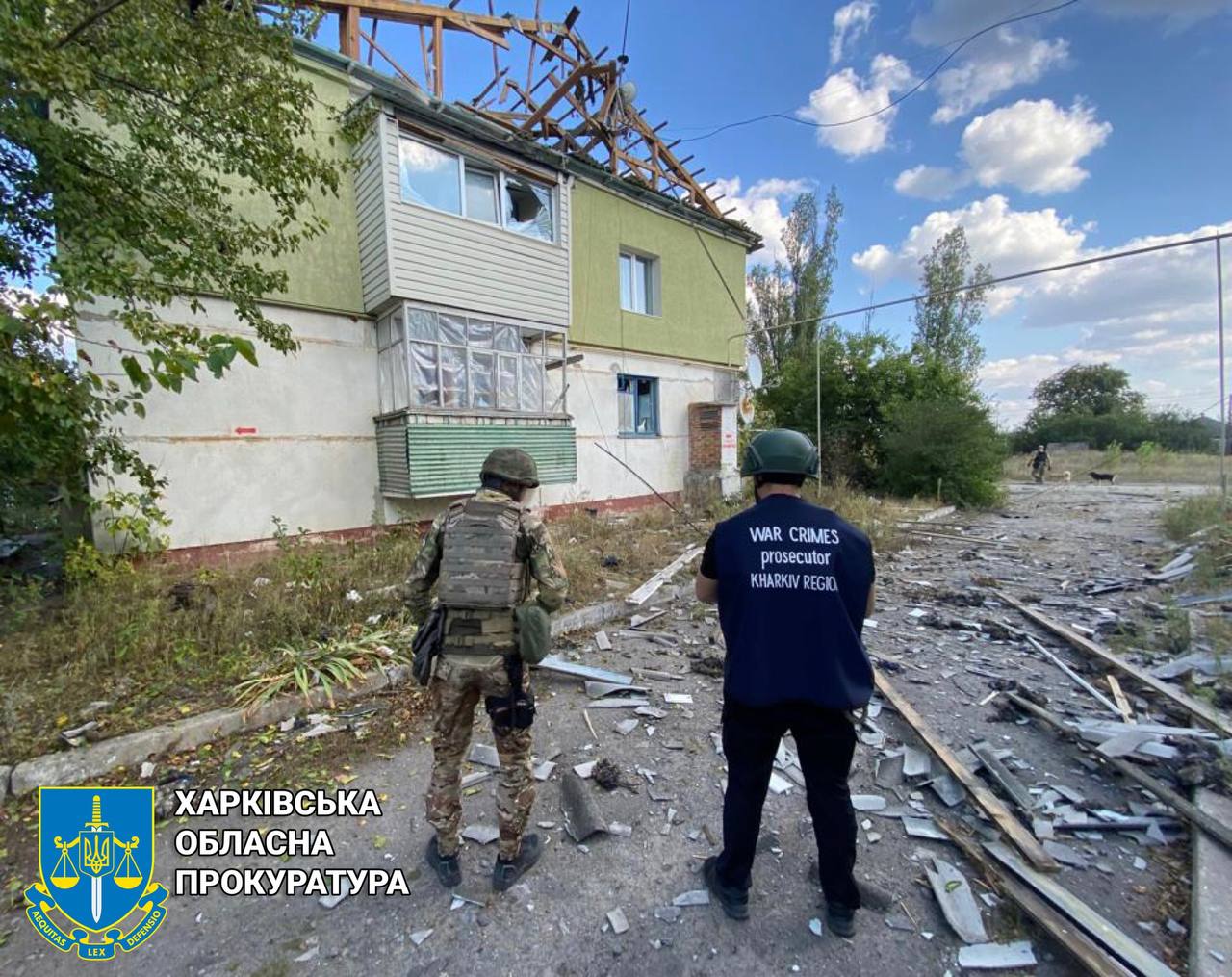 Russian shelling damages residential buildings in Kharkiv Oblast