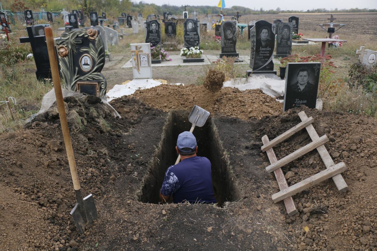 ‘Every family affected’: Devastated village copes with aftermath of Russian strike on funeral