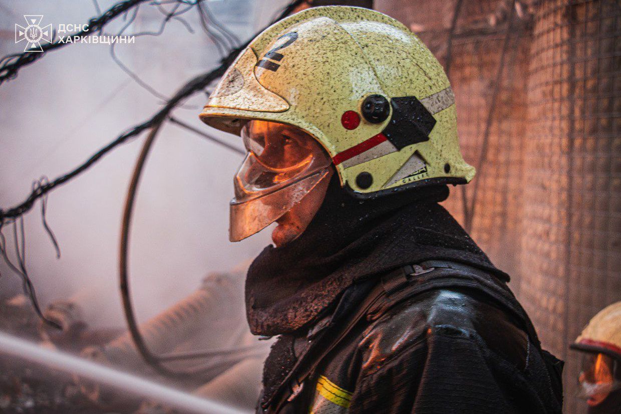 Lviv firefighters successfully extinguish fire after Russian attack on infrastructure site