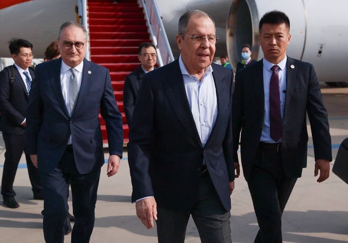 Russian Foreign Minister Sergei Lavrov has arrived in Beijing, China, on a state visit on April 8, 2024.