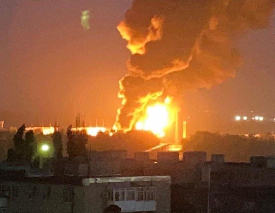 Satellite images show Russian oil refinery ablaze after Ukrainian drone strike