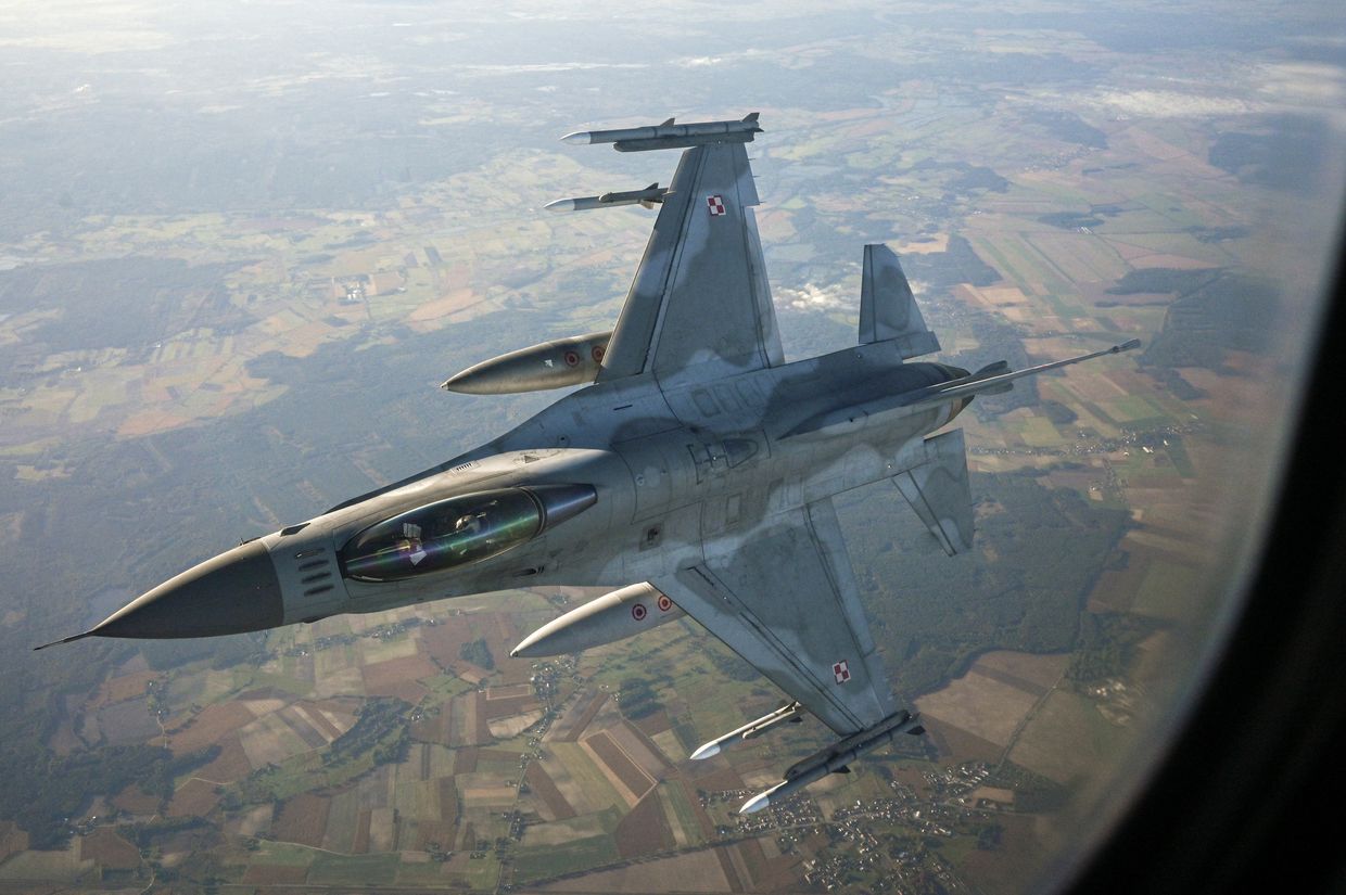 Illustrative purposes only: An F-16 Fighting Falcon from the Polish Air Force takes part in a NATO air Shielding exercise