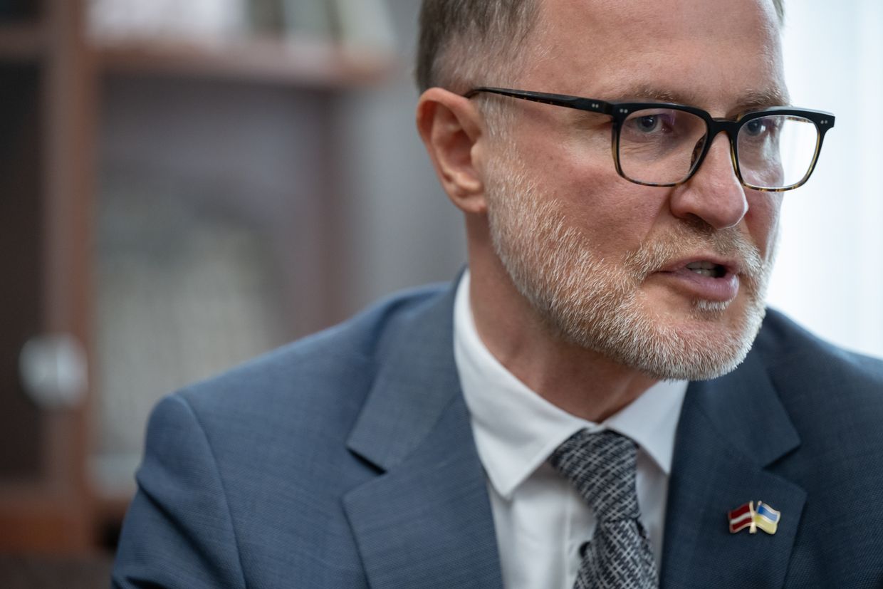 Andris Sprūds, Defence Minister of Latvia, during an interview with The Kyiv Independent in Kyiv, Ukraine on Aug. 23, 2024.