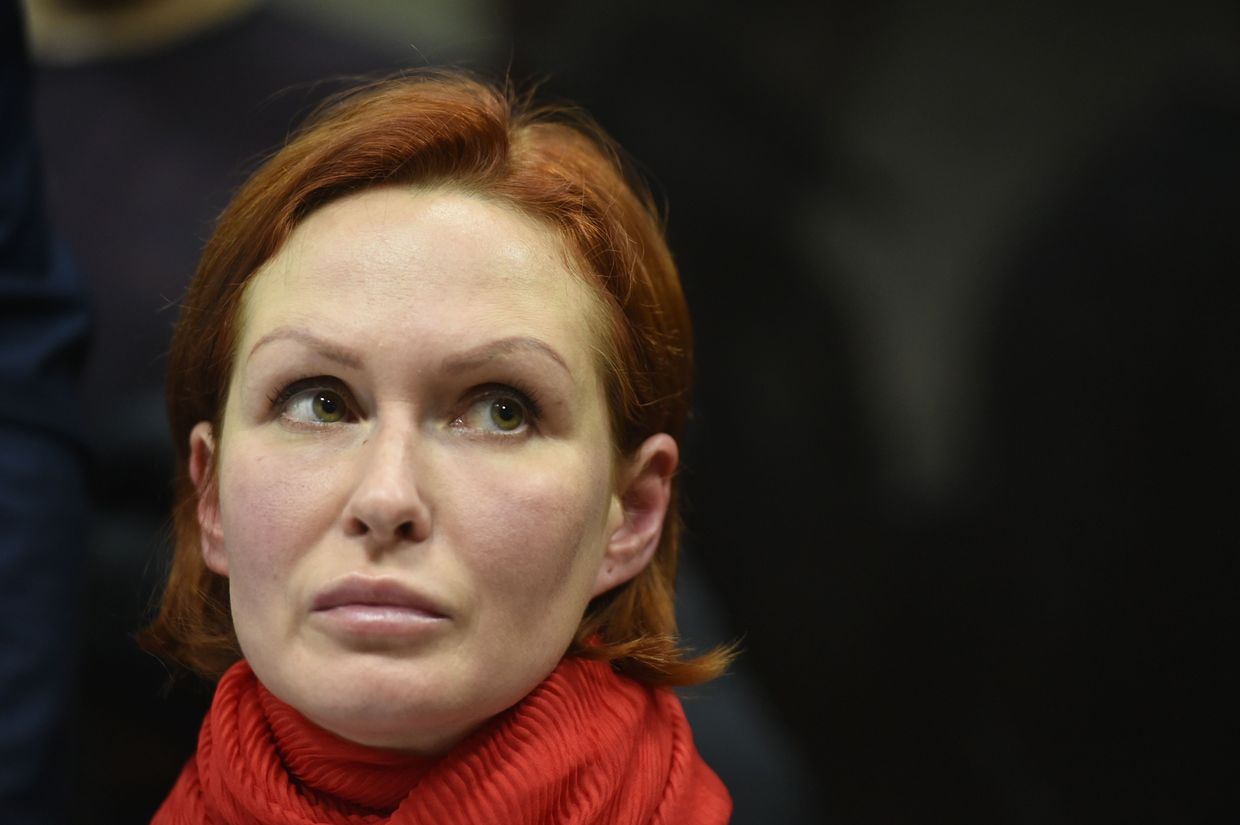 Children's surgeon Yulia Kuzmenko attends a hearing in Kyiv district court in Kyiv, Ukraine