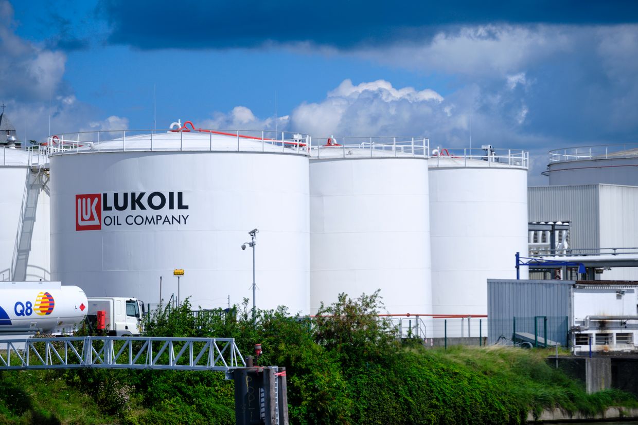 The Russian multinational energy corporation Lukoil depot of Neder-Over-Heembeek in Brussels, Belgium