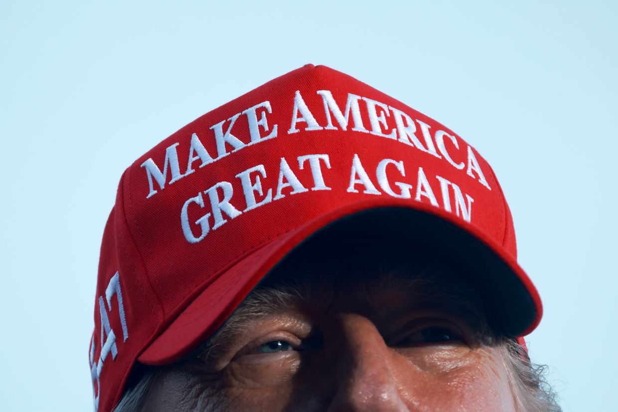 Former President Donald Trump speaks during his campaign rally