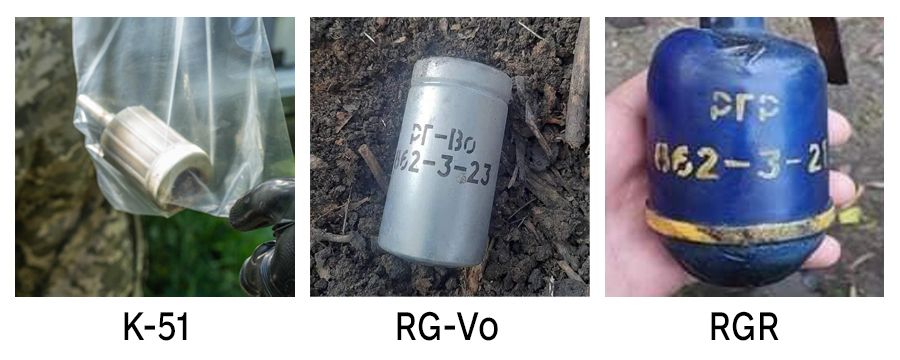 The remains of Soviet-era grenades were