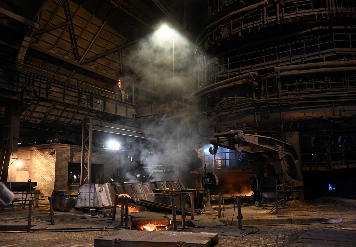 Blast furnace at the ArcelorMittal Kryvyj Rih integrated steel company's factory, in the city of Kryvyj Rih, Ukraine