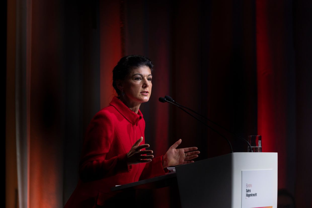 Sahra Wagenknecht, política de izquierdas alemana y copresidenta del BSW, habla en el primer congreso del partido de la nueva Alianza Sahra Wagenknecht 