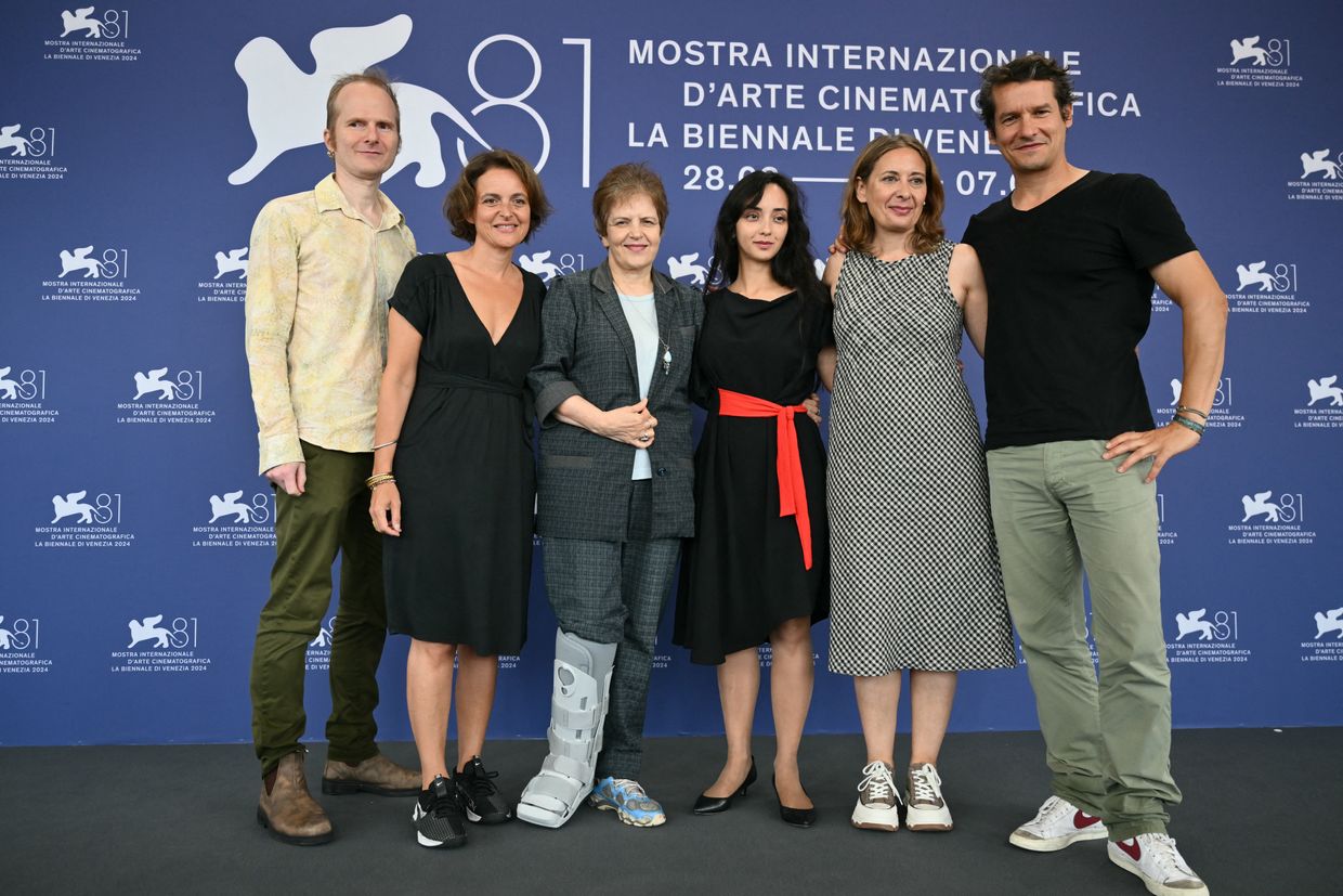 Editor Roland Schlimme, producer Sally Blake, director Anastasia Trofimova, producer Cornelia Principe, and producer Philippe Levasseur attend the photocall