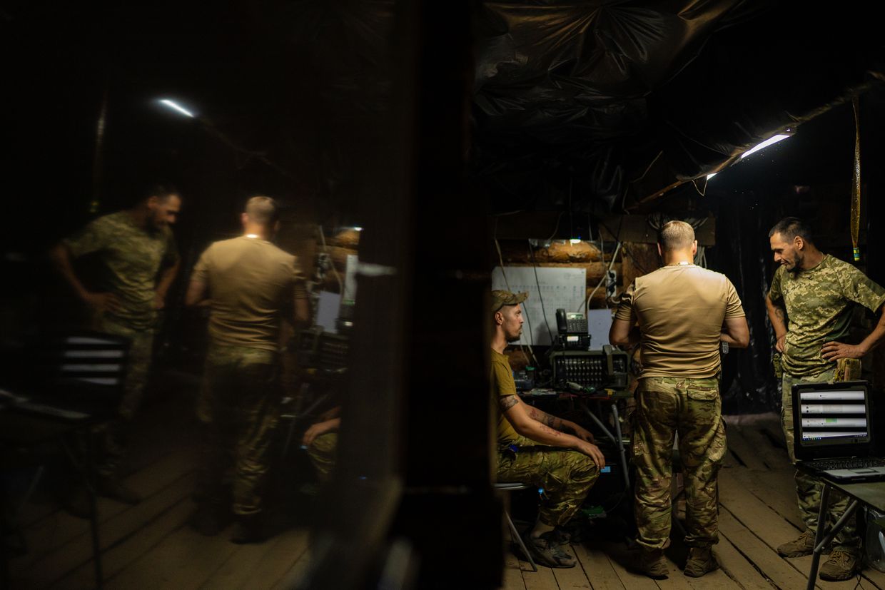 A meeting of the 78th Air Assault Regiment at the command post in Chornobyl zone, Kyiv Oblast, Ukraine