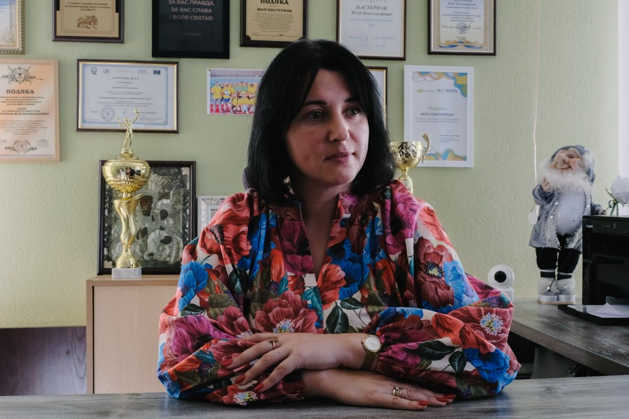 Yuliia Posternak, the head of Kulykivka in Chernihiv Oblast, Ukraine