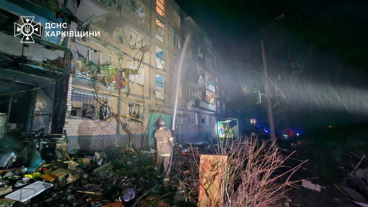 Russian guided bomb hits apartment building in Kharkiv, wounding at least 12