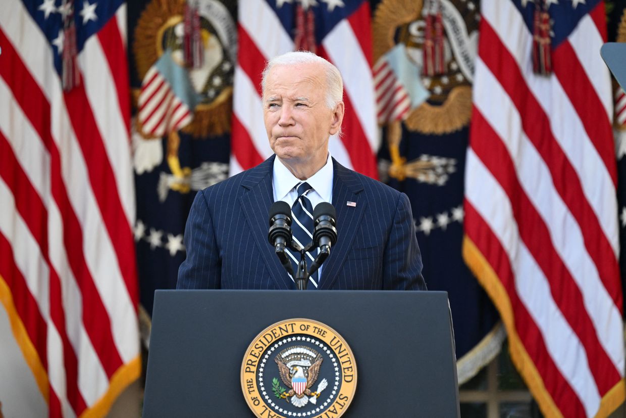 US President Joe Biden addresses the nation in Washington, DC, US Nov. 7, 2024