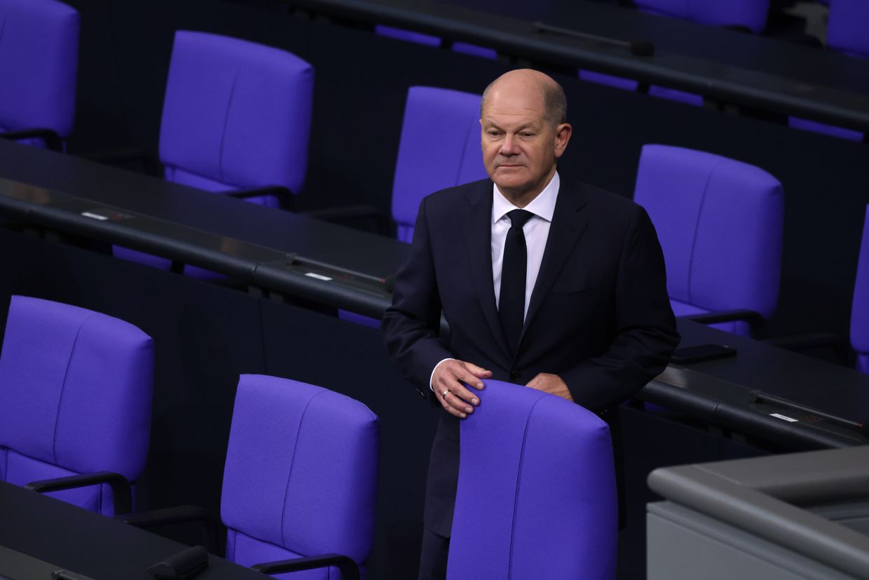 Scholz attends a Bundestag session, in Berlin, Germany, on Nov. 7, 2024.