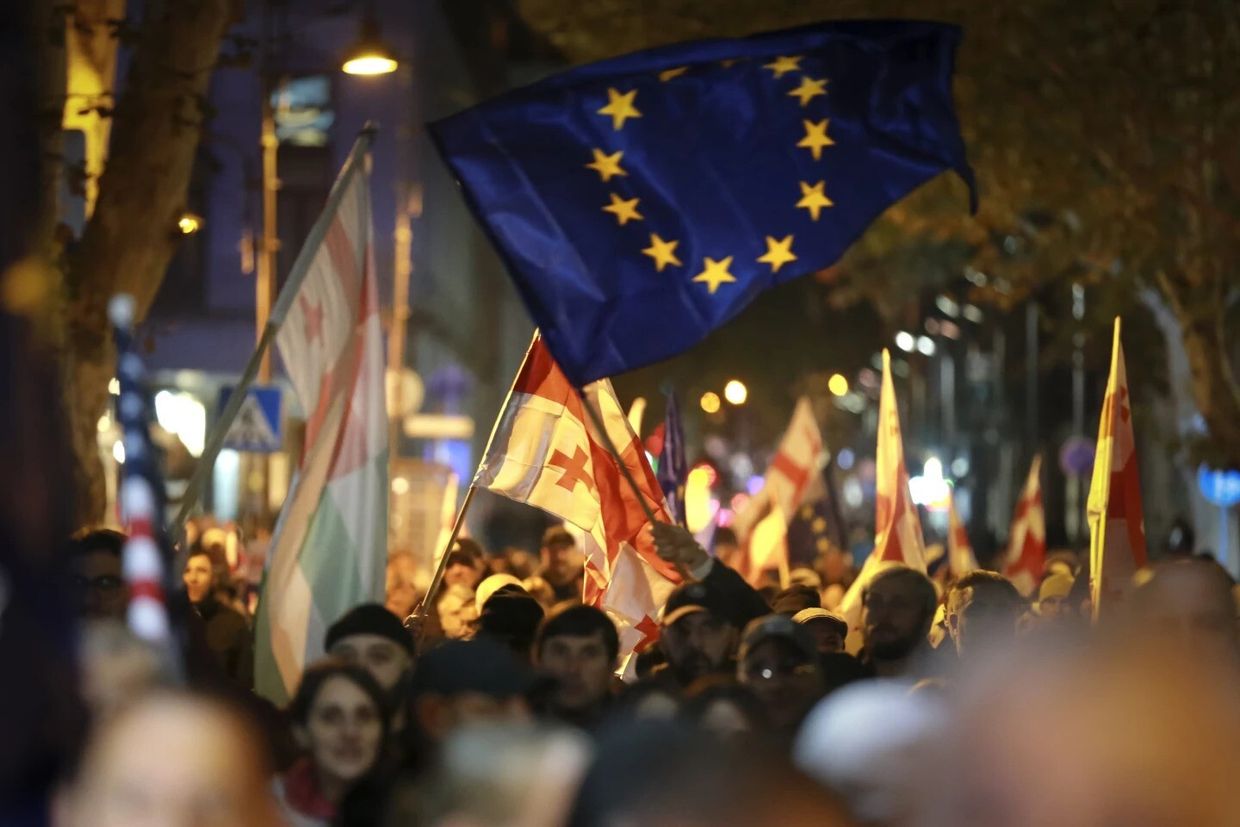 Thousands in Tbilisi rally again in protest of recent parliamentary elections