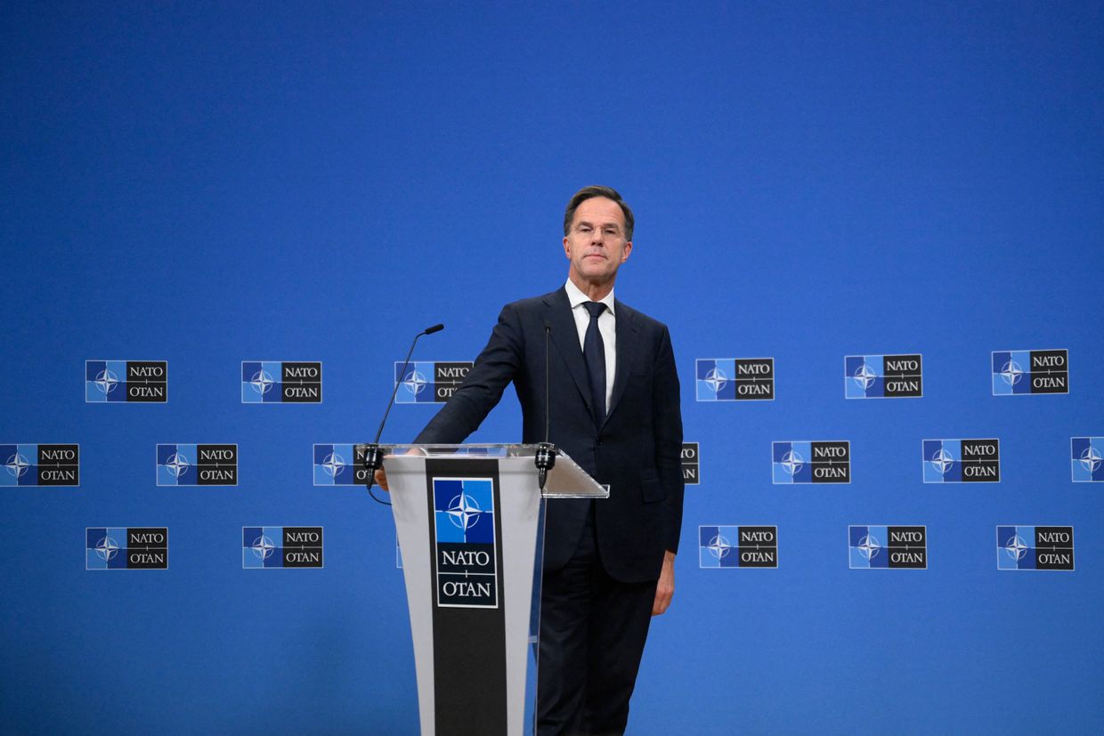  NATO Secretary-General Mark Rutte speaks to journalists during a NATO Foreign Ministers' meeting in Brussels, Belgium, on Dec. 3, 2024.