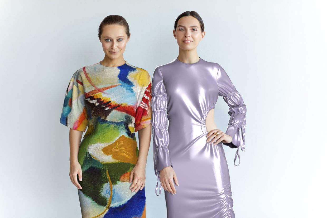 Daria Shapovalova and Natalia Modenova, founders of the digital fashion platform DressX.