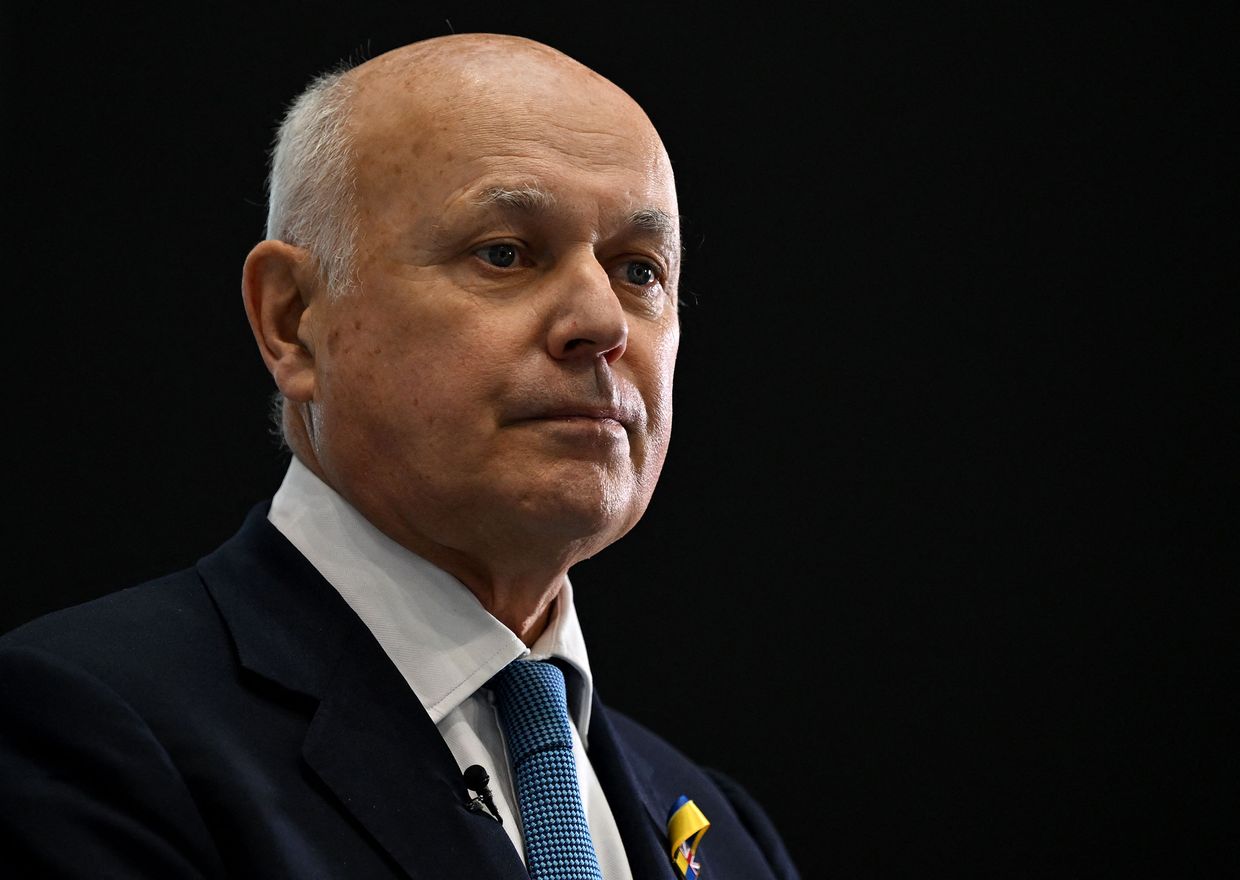  Ex-Conservative leader Iain Duncan Smith at the Conservative Party Conference in Manchester, England, on Oct. 3, 2023.