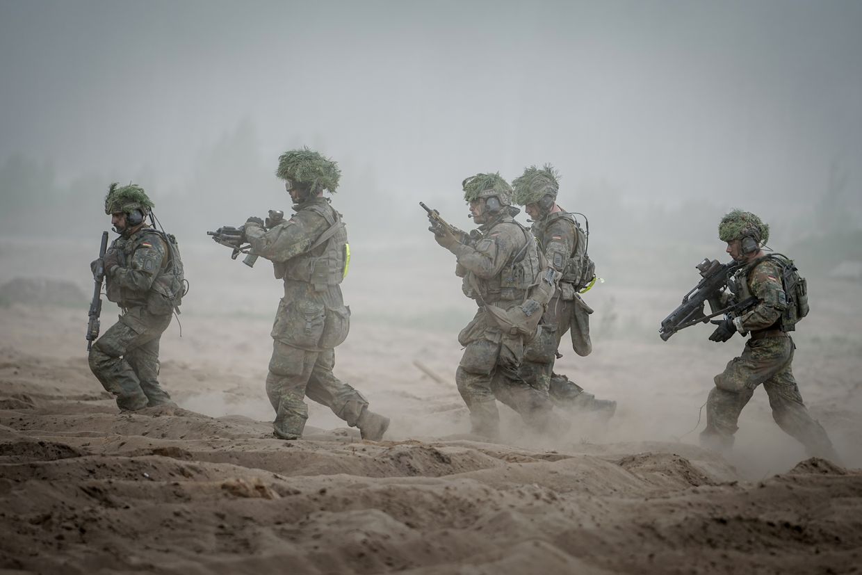  Bundeswehr soldiers participate in NATO's "Quadriga 2024" exercise in Pabrade, Lithuania, May 29, 2024.