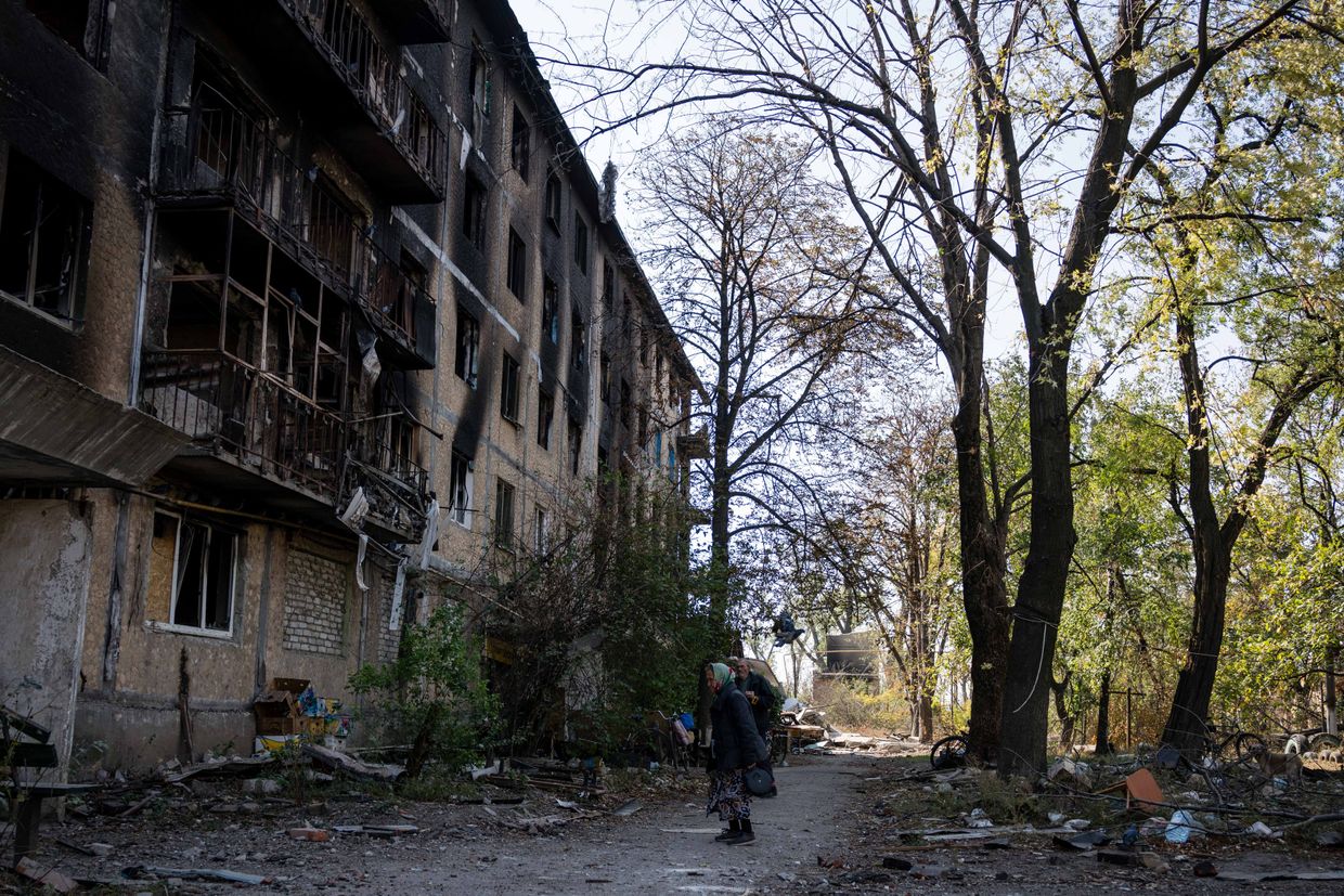 A view of destruction from a Russian attack in Chasiv Yar, Donetsk Oblast, Ukraine, on Oct. 7, 2024. 