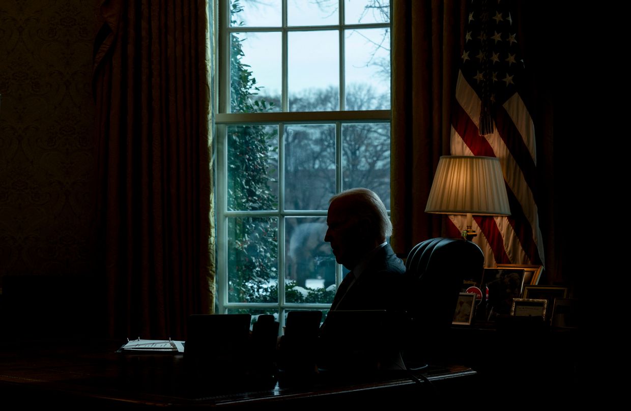 U.S. President Joe Biden in the Oval Office of the White House in Washington, DC, U.S. on Jan. 10, 2025. 