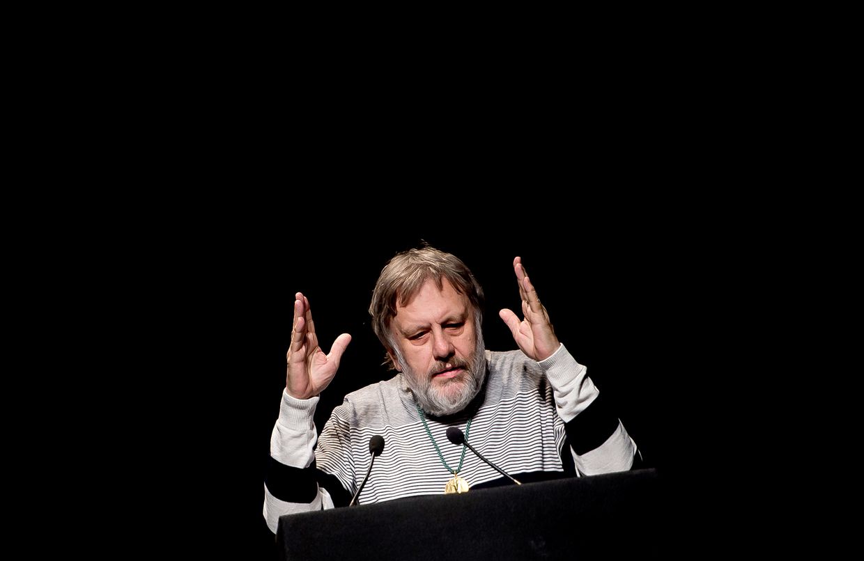 Slavoj Žižek receives the Golden Medal at Círculo de Bellas Artes in Madrid, Spain, on May 7, 2018.