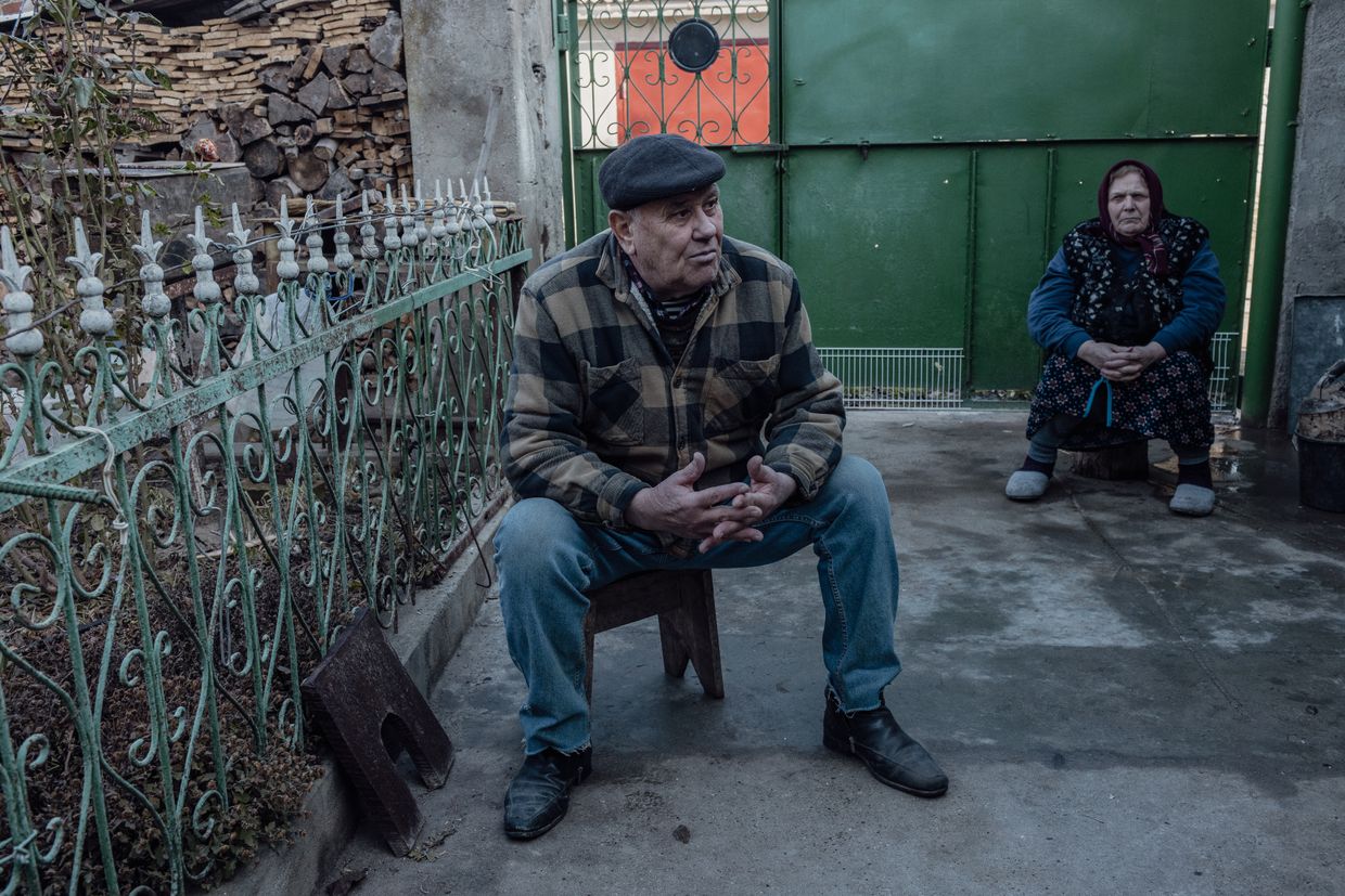 Ion Băieșu, left, and his wife Ekatarina, at their home, in Varniţa, Moldova on Jan. 8, 2025. 