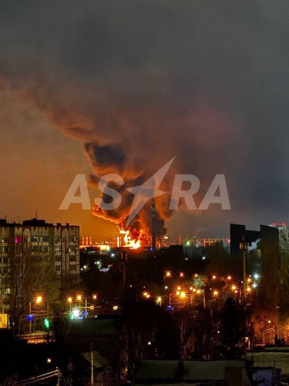 Large fire reported at oil depot in Russia's Saratov Oblast following 'massive' drone attack