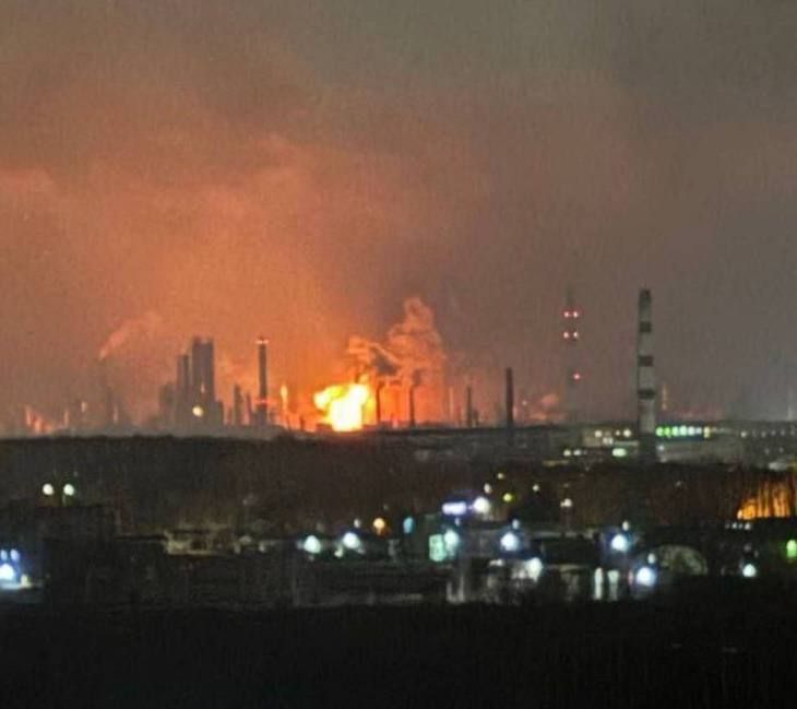 Russia's Ryazan oil refinery in flames after drone strike, reports say