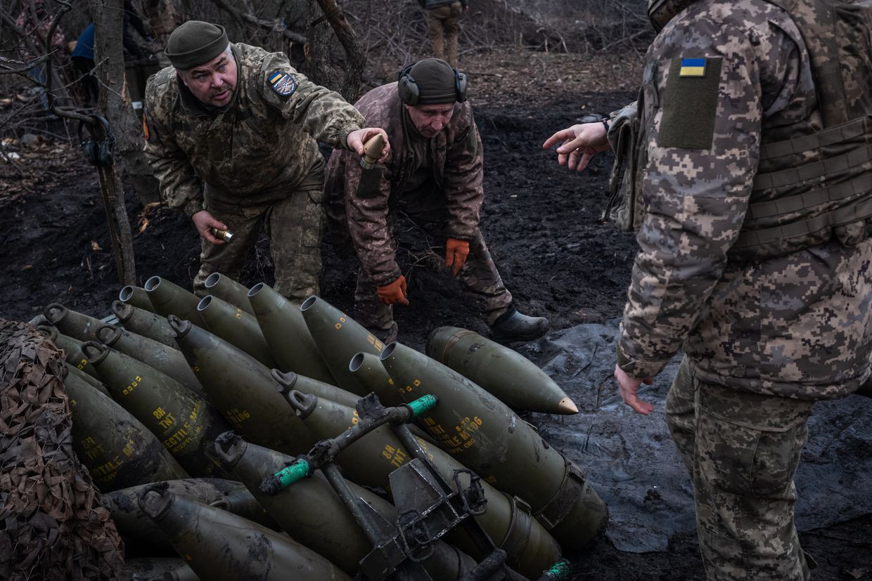 Ukrainian soldiers of the 43rd Brigade work near Chasiv Yar, Donetsk Oblast, Ukraine, on Jan. 27, 2025.