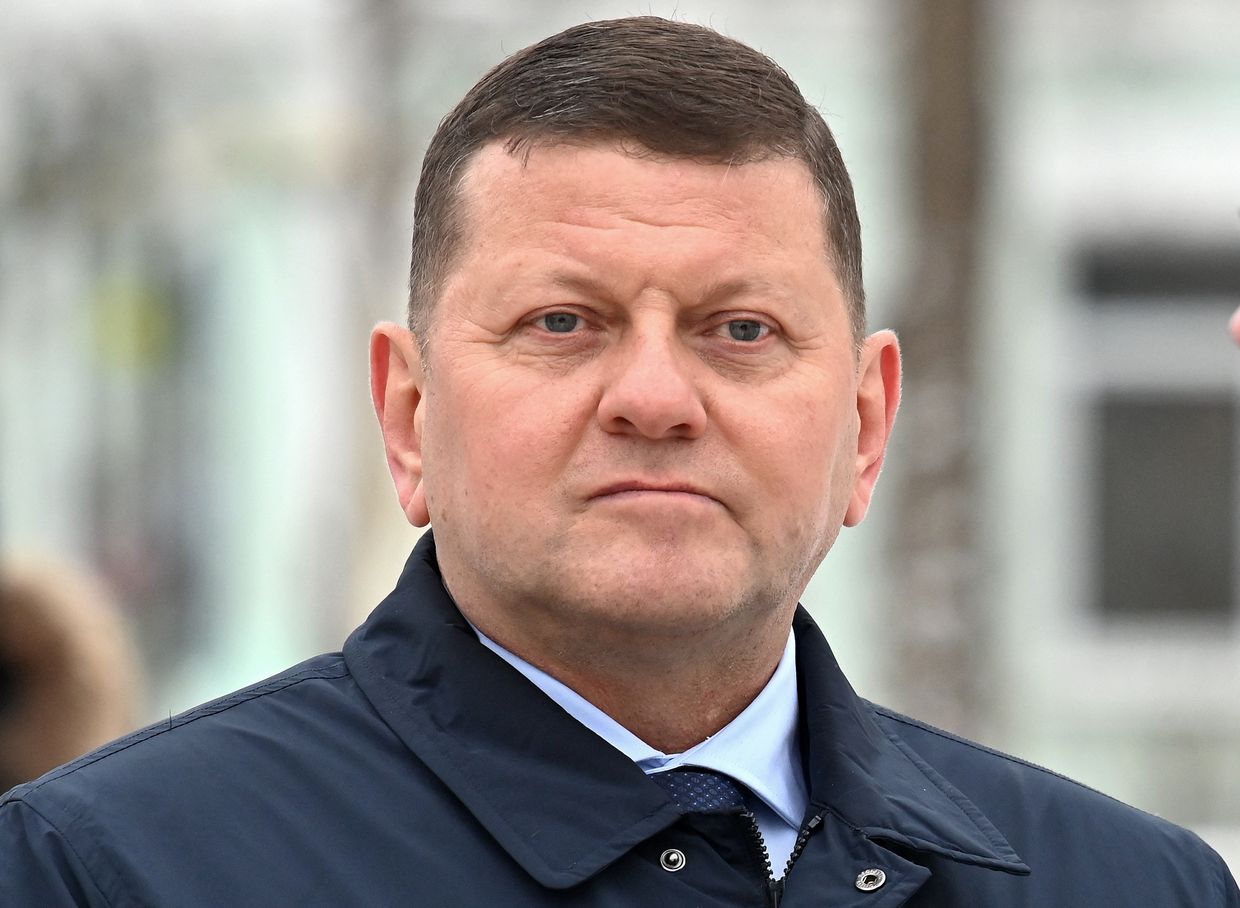 Valeriy Zaluzhnyi, former Commander-in-Chief of the Armed Forces of Ukraine and now Ambassador of Ukraine to the United Kingdom, attends a ceremony of laying flowers at the Memory Wall of Fallen Ukrainian Defenders in Kyiv, Ukraine, on Feb. 5, 2025.