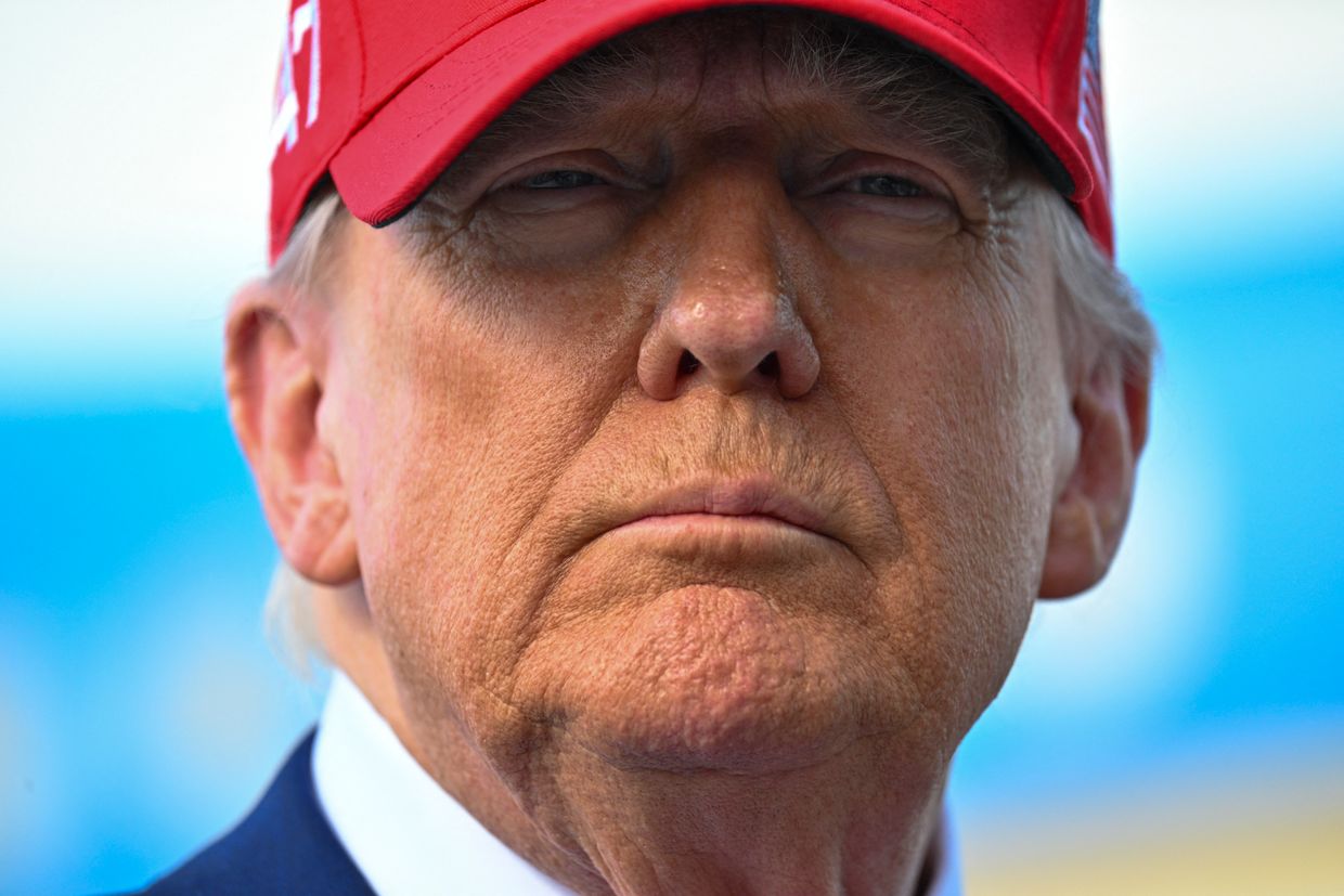 U.S. President Donald Trump speaks to reporters in West Palm Beach, Fla., on Feb. 16, 2025.