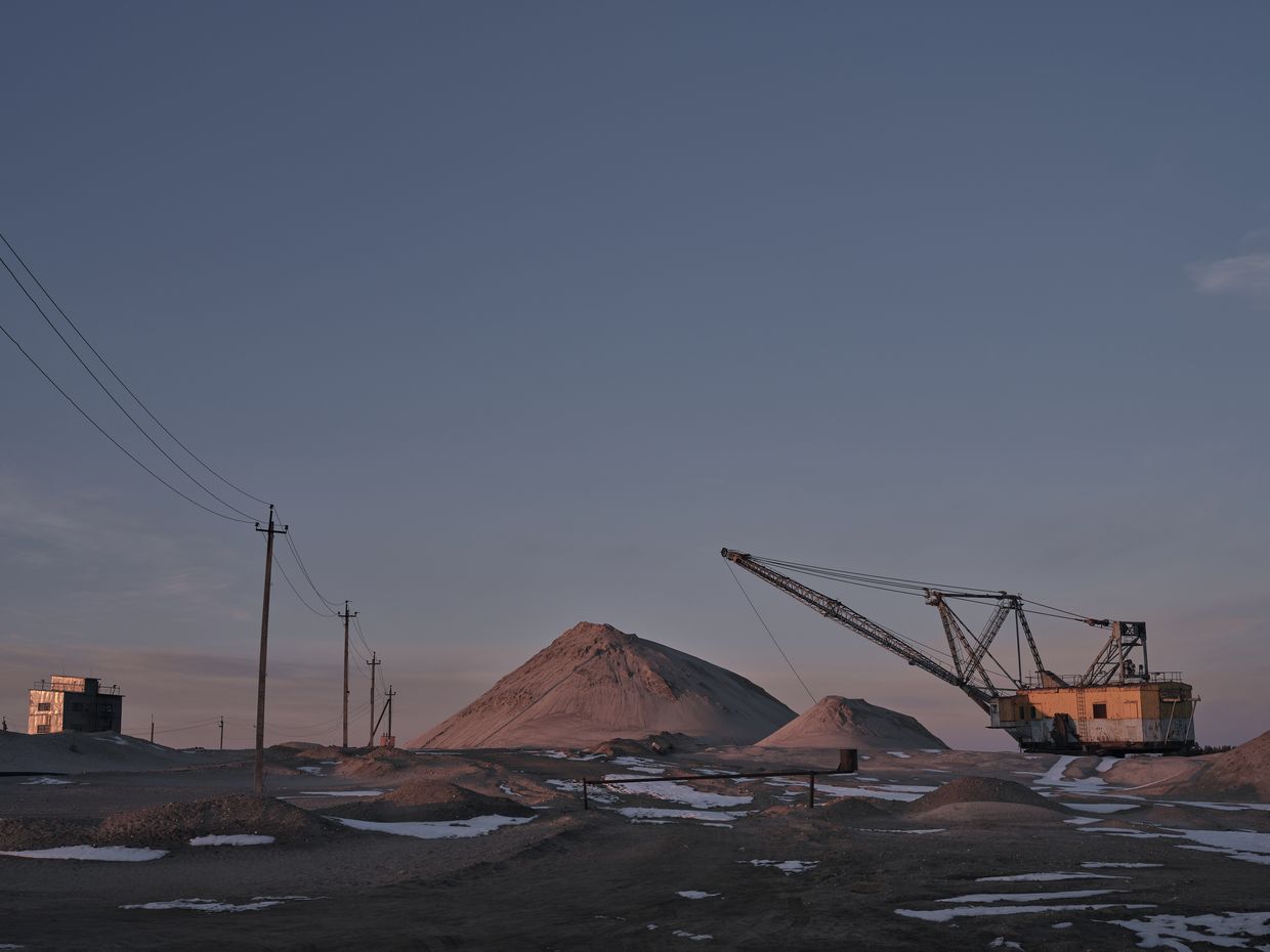 Bucket-wheel excavators mine rare earth materials in Zhytomyr Oblast, Ukraine, on Feb. 25, 2025. 