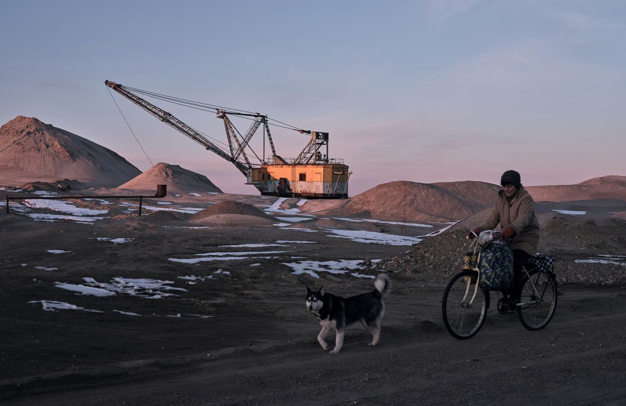 Bucket-wheel excavators mining rare earth materials in Zhytomyr Oblast, Ukraine, on Feb. 25, 2025.