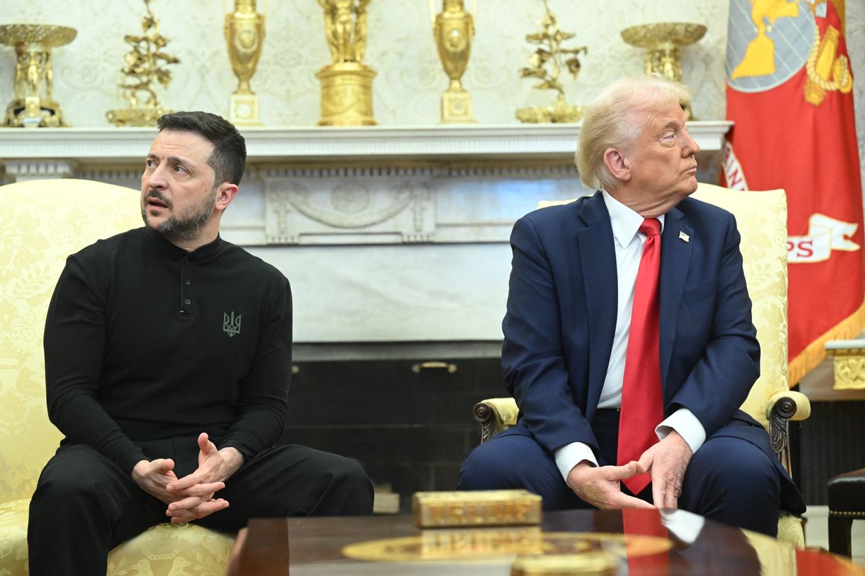 U.S. President Donald Trump and President Volodymyr Zelensky meet in the Oval Office of the White House in Washington, D.C., U.S. Feb. 28, 2025