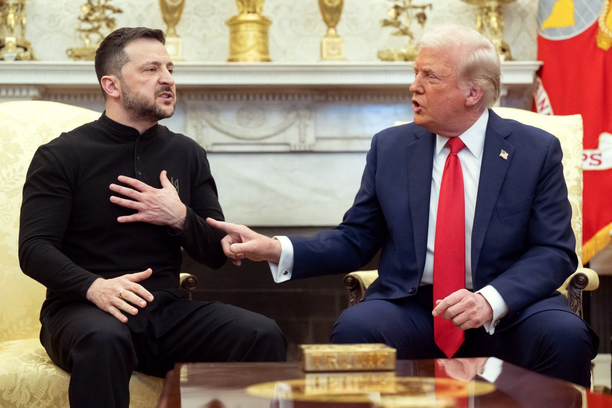 U.S. President Donald Trump and Volodymyr Zelensky meet in the Oval Office in Washington, D.C., U.S. on Feb. 28, 2025.