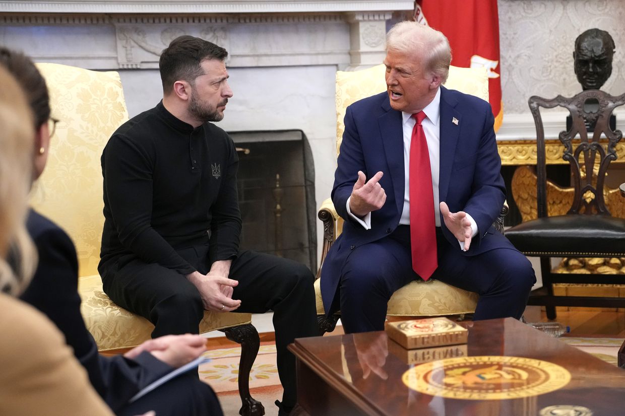 U.S. President Donald Trump and Ukrainian President Volodymyr Zelensky meet in the Oval Office at the White House in Washington, DC, U.S.  on Feb. 28, 2025.U.S. President Donald Trump and President Volodymyr Zelensky meet in the Oval Office at the White House in Washington, DC, U.S. on Feb. 28, 2025. 