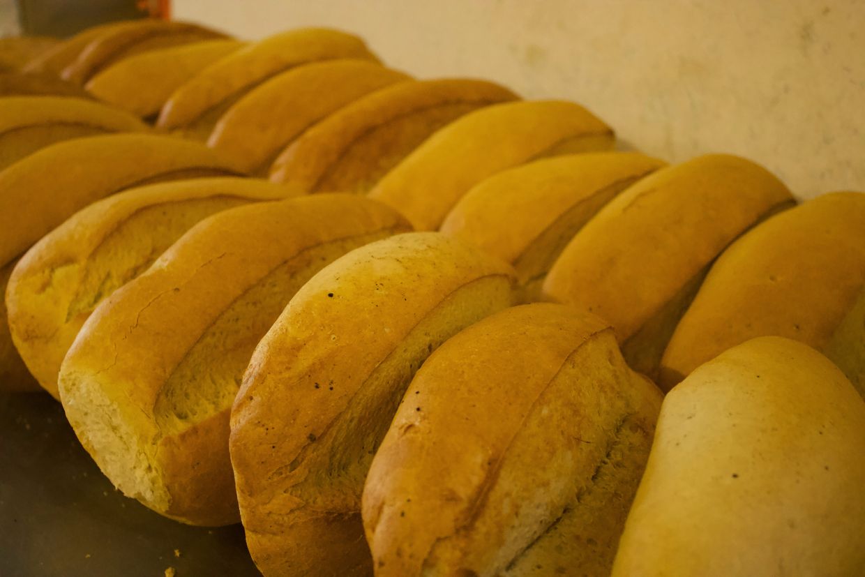 Freshly baked bread from Khoma Khlib – just out of the oven in Druzhkivka, Ukraine on Dec. 16, 2024.