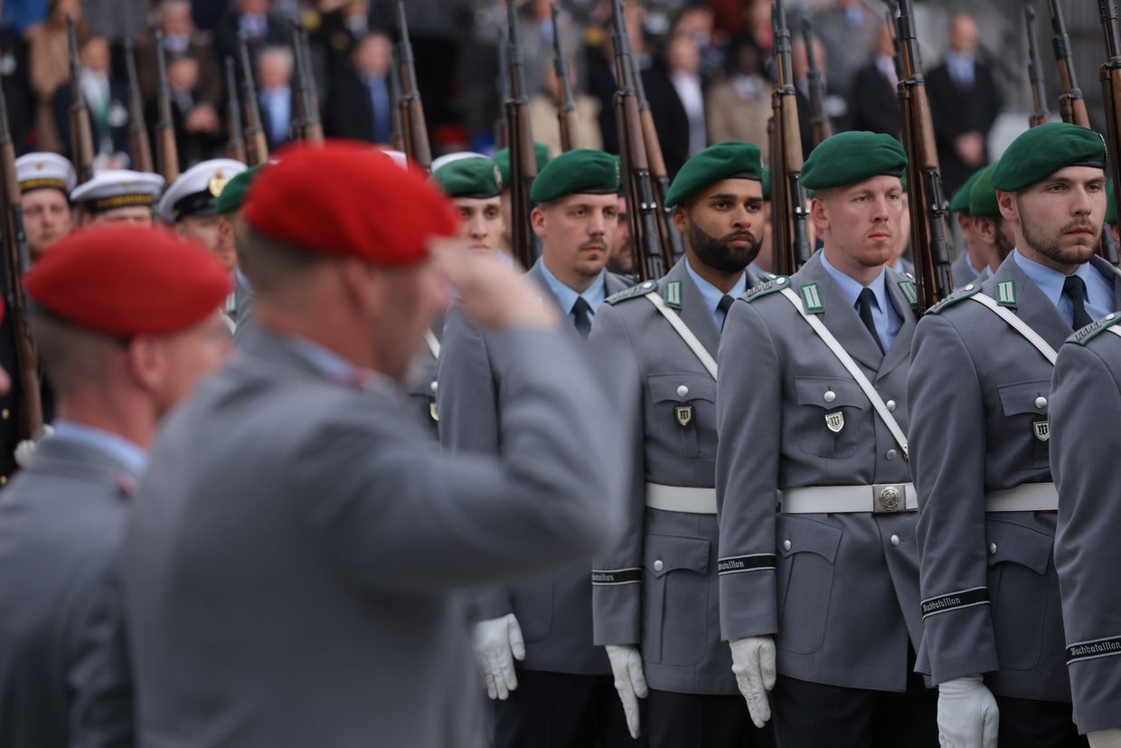 An honor guard of the Bundeswehr in Berlin, Germany, on April 11, 2024. 