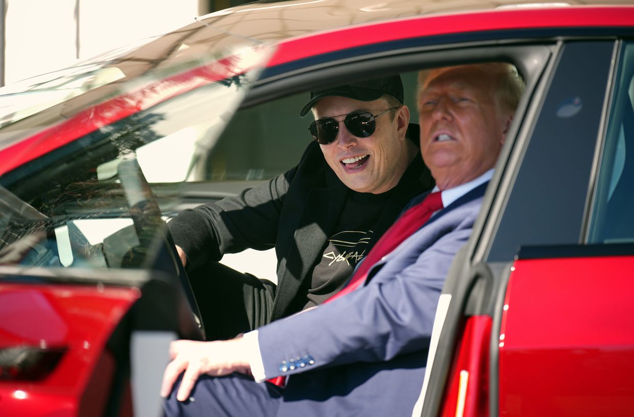 U.S. President Donald Trump and Elon Musk in White House in Washington, D.C., U.S. on March 11, 2025