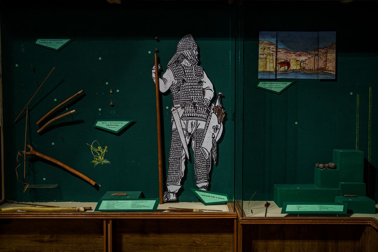 Empty display cases at Kherson Regional Museum amid Russian invasion, in Kherson, Ukraine, on Dec. 22, 2022.