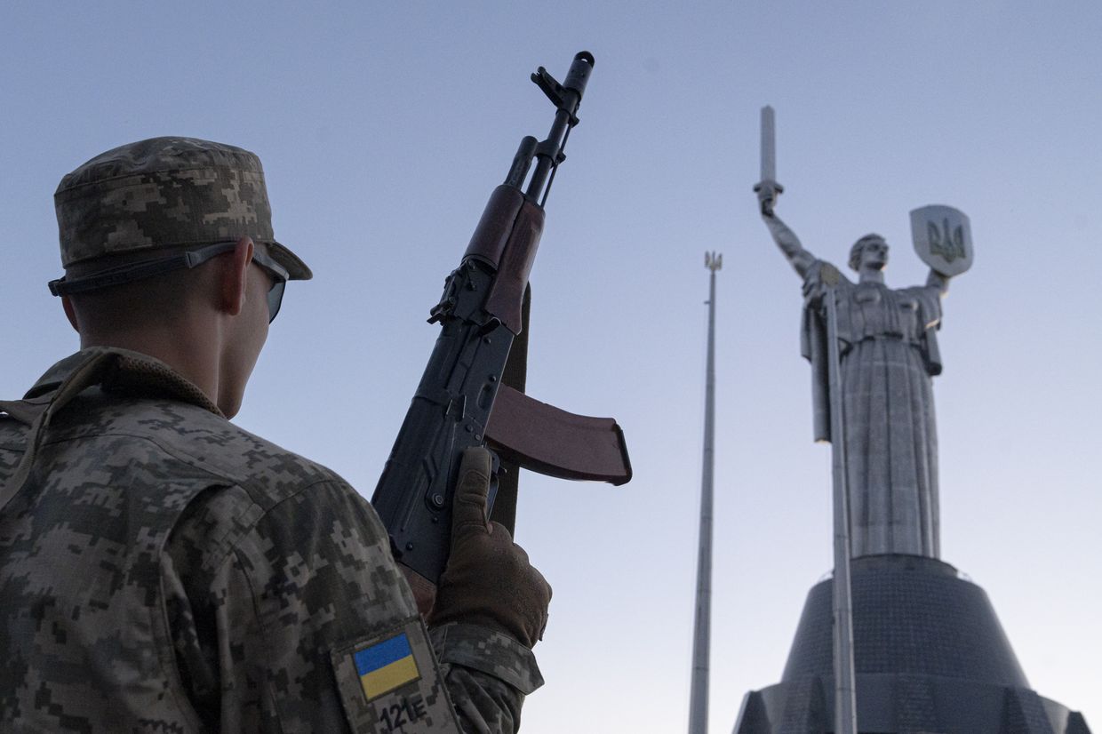 A cadet of the military institute in Kyiv, Ukraine, on Sept. 8, 2023