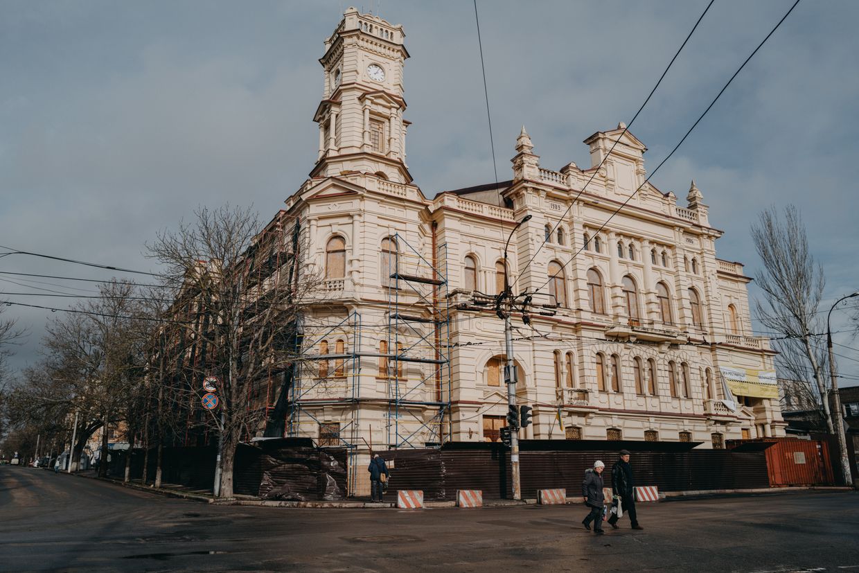 A view of the looted and shelled Art Museum in Kherson, Ukraine, on Feb. 19, 2024.